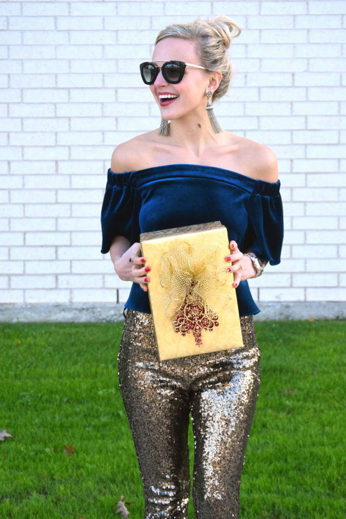 Gold Sequin Pants - Vandi Fair