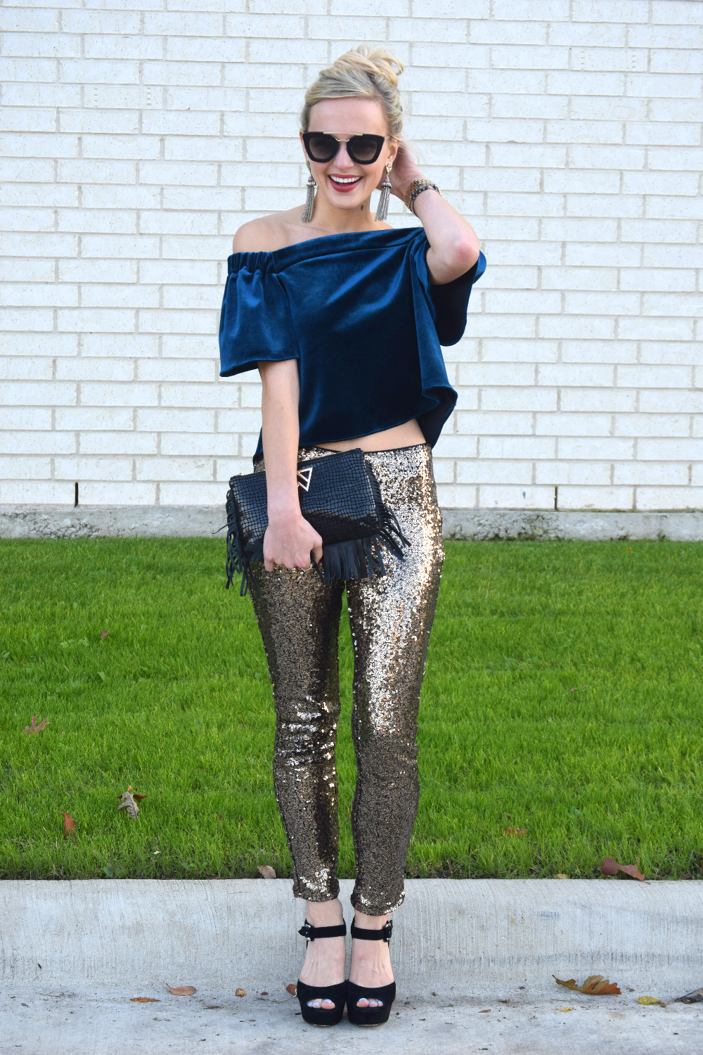 Gold Sequin Pants - Vandi Fair