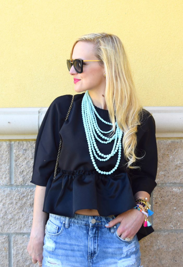 mint beaded statement necklace