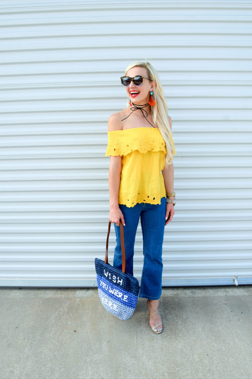 vandi-fair-blog-lauren-vandiver-dallas-texas-southern-fashion-blogger-marks-amd-spencer-flared-cropped-jeans-M&S-collection-yellow-bardot-blouse-13