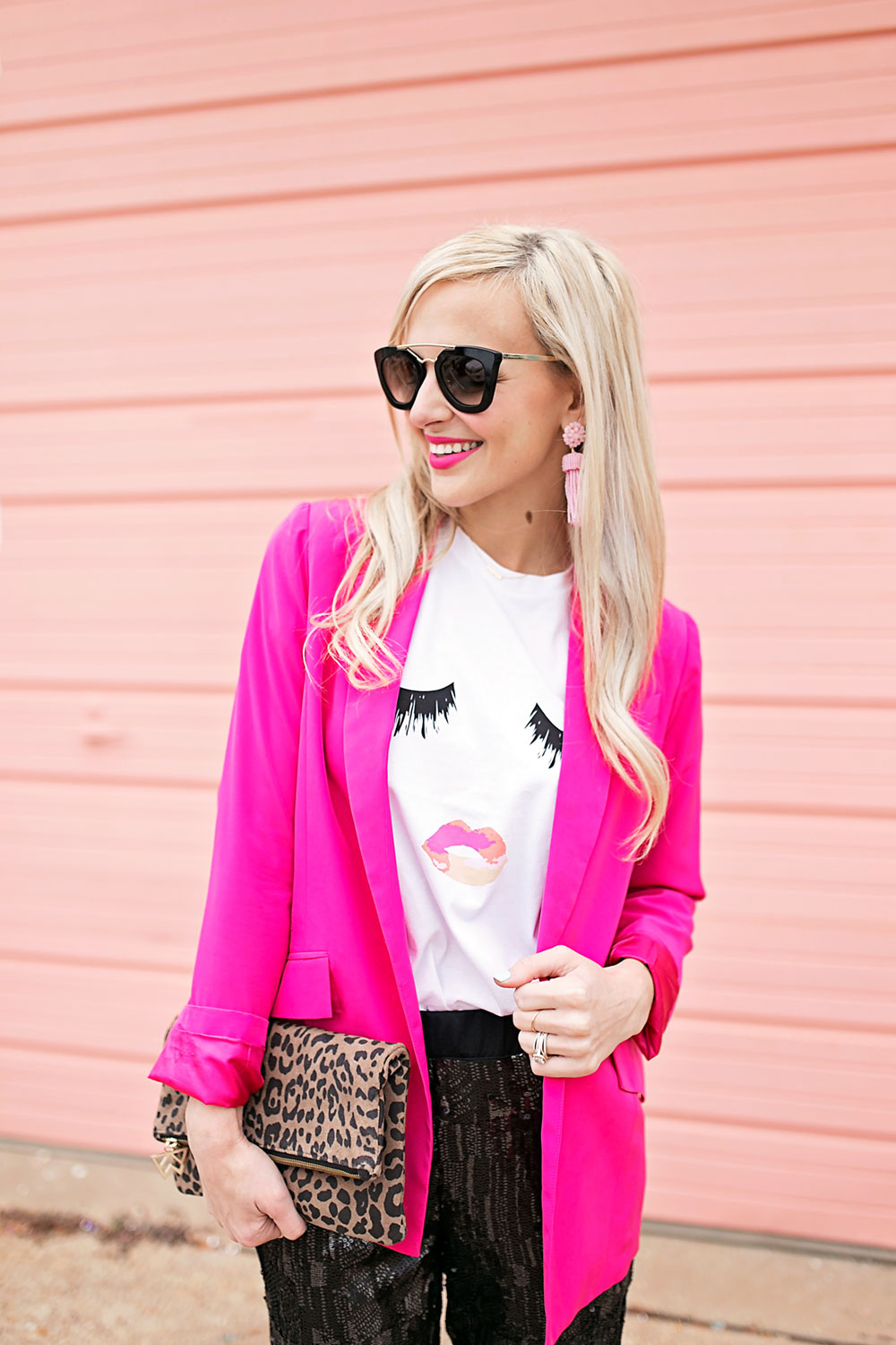 pink blazer; black pants; gray t-shirt | Js everyday fashion, Fashion,  Everyday fashion