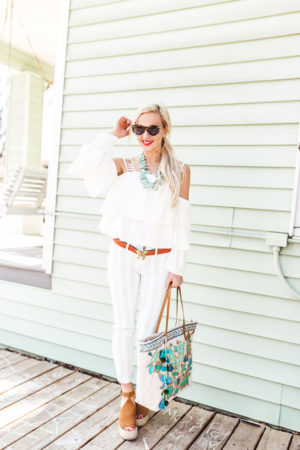 light blue striped jeans