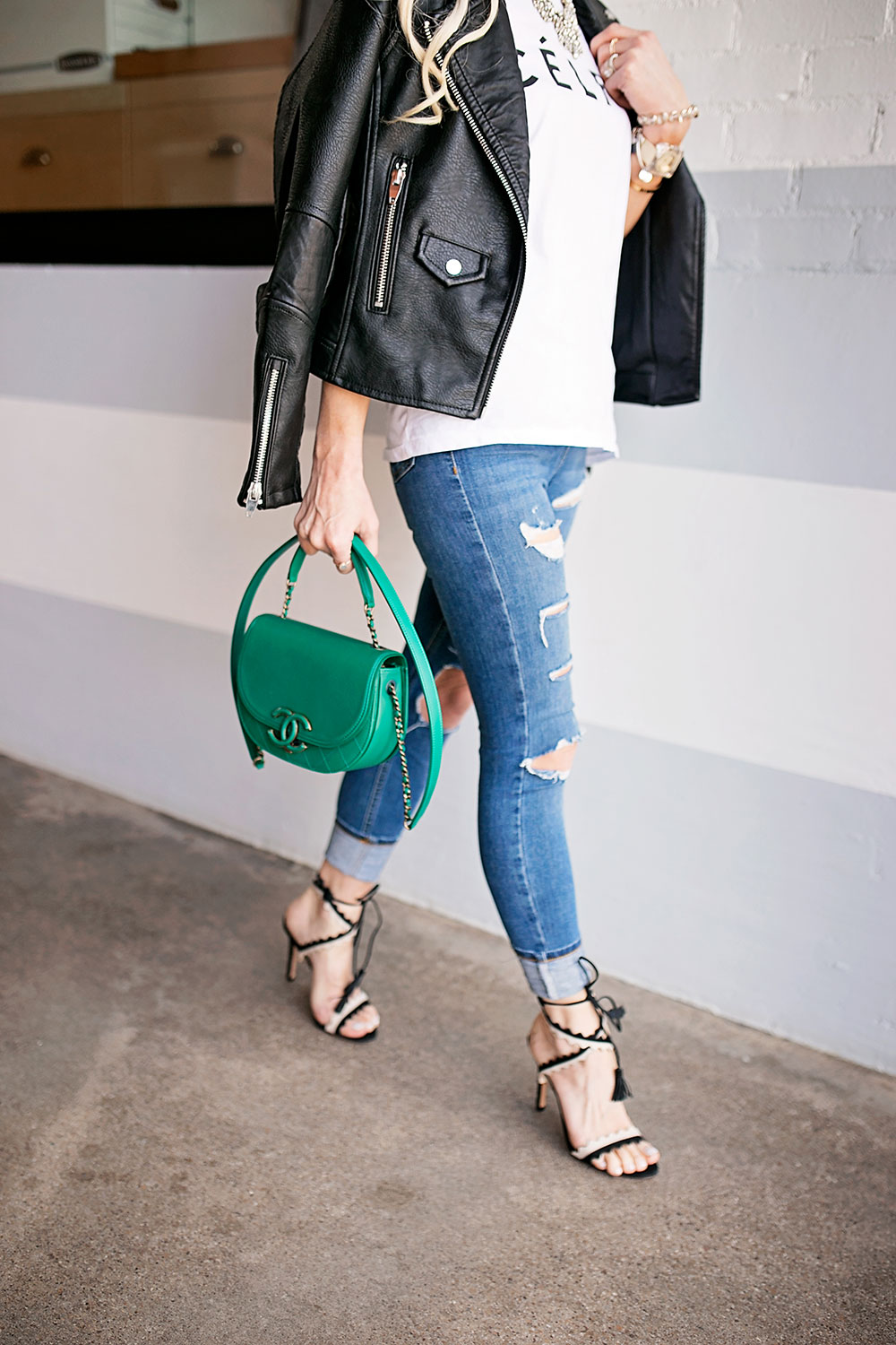 Chanel Coco Curve Green Top Handle Bag