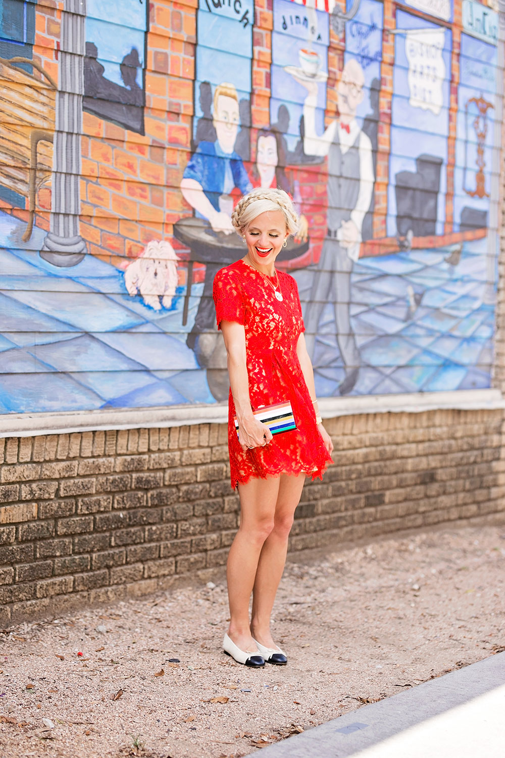 short red lace dress