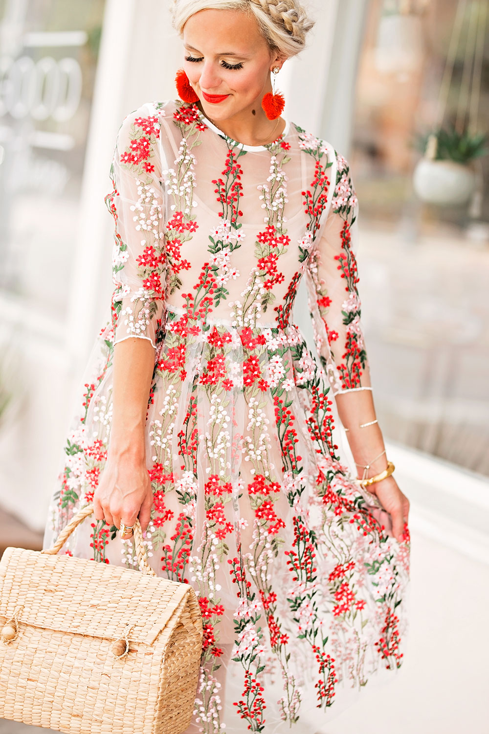 embroidered floral dress
