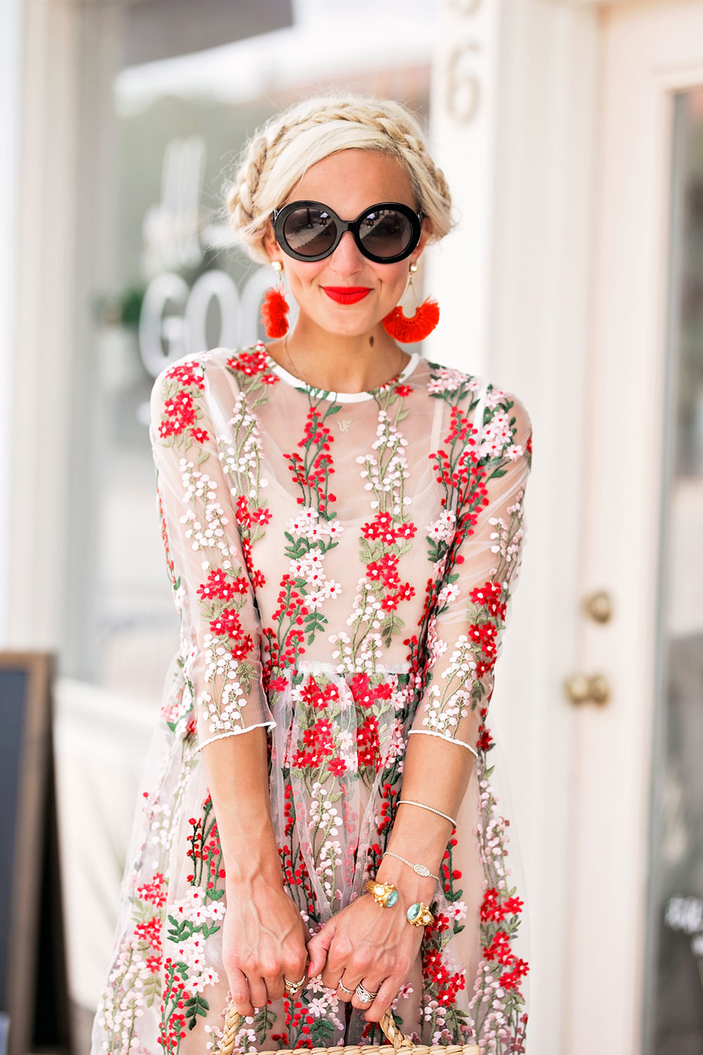 embroidered floral dress