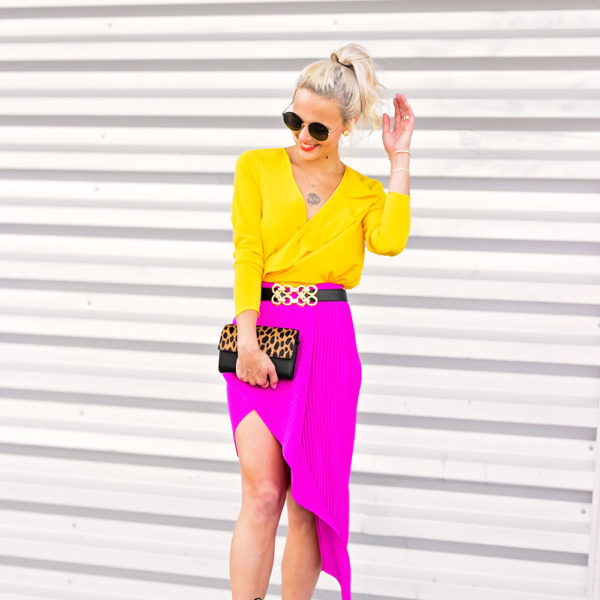 hot pink skirt outfit
