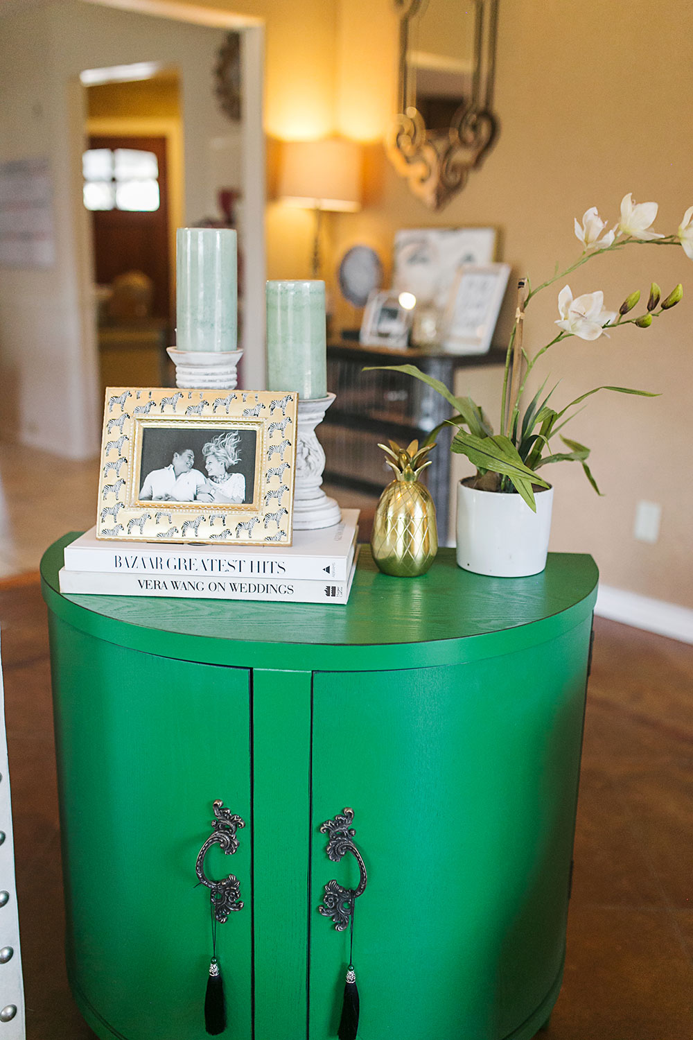 bright green side table