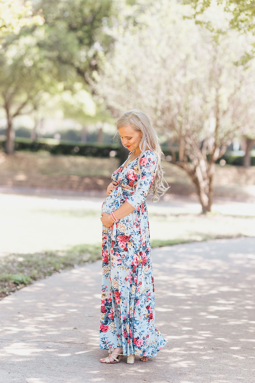 maternity floral maxi dress