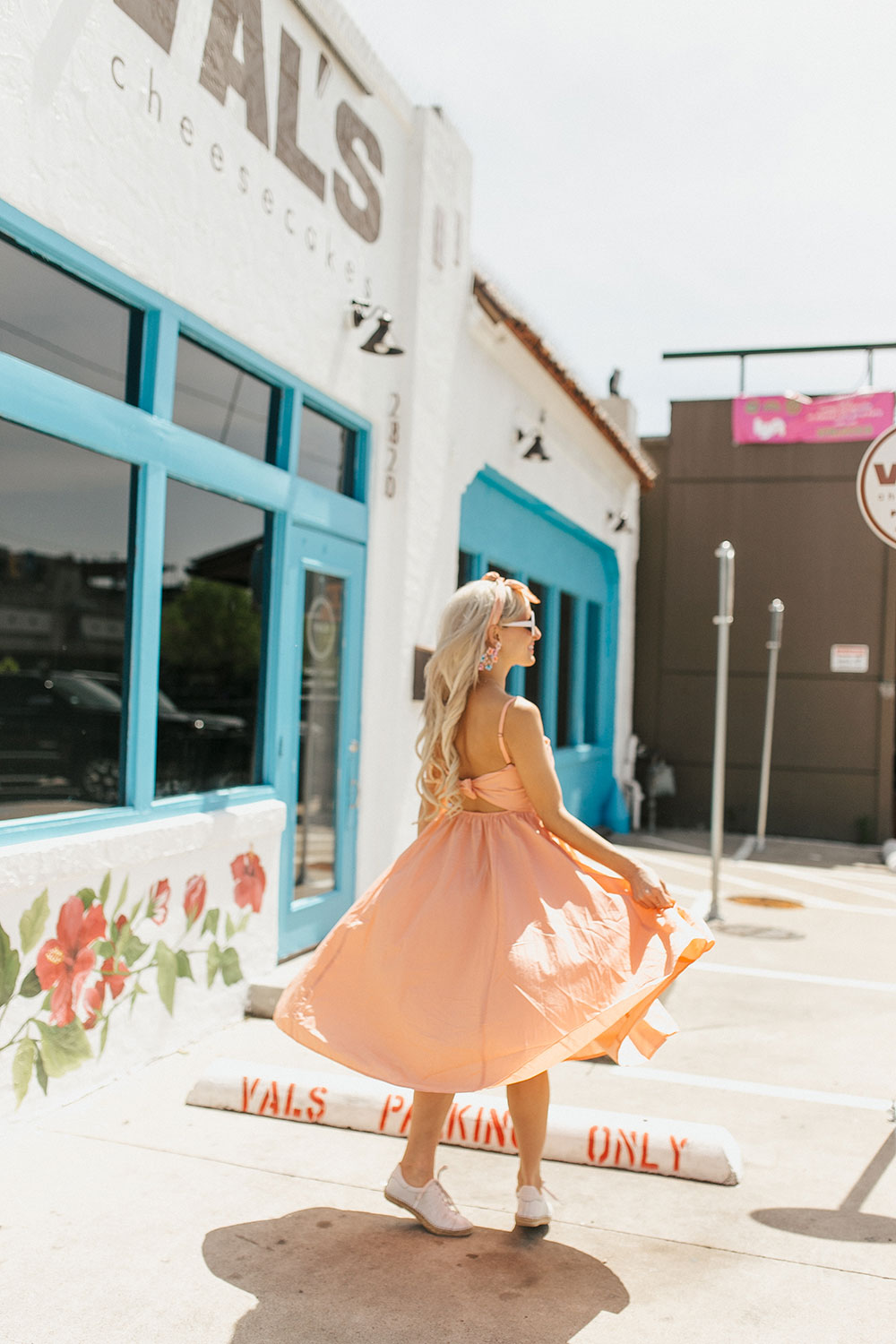 pink midi dress outfit