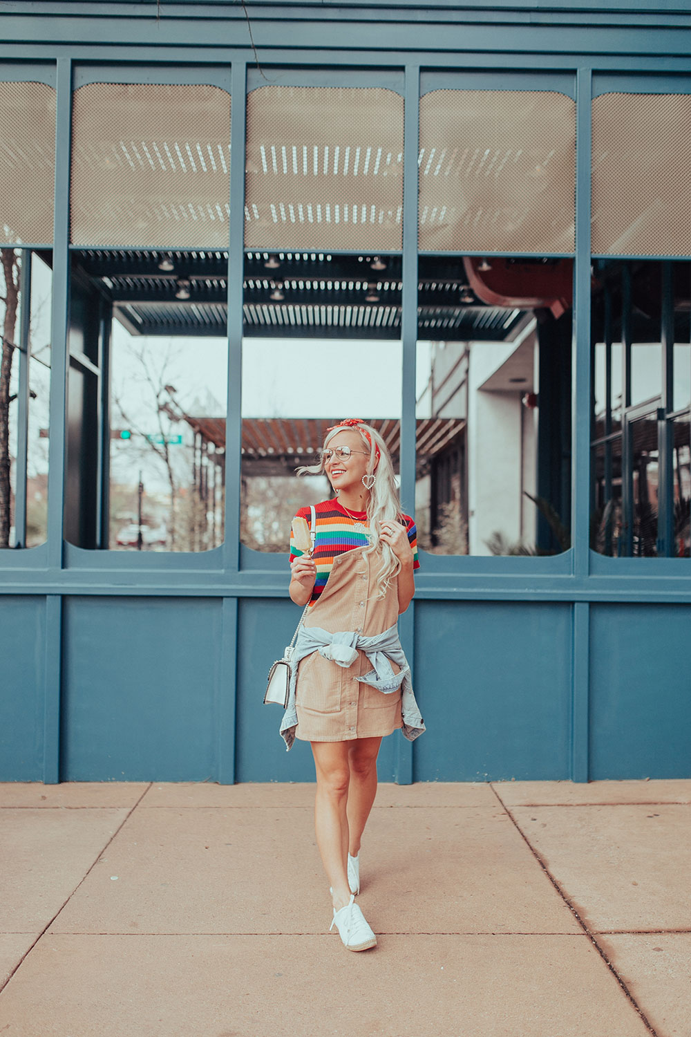 rainbow sweater outfit