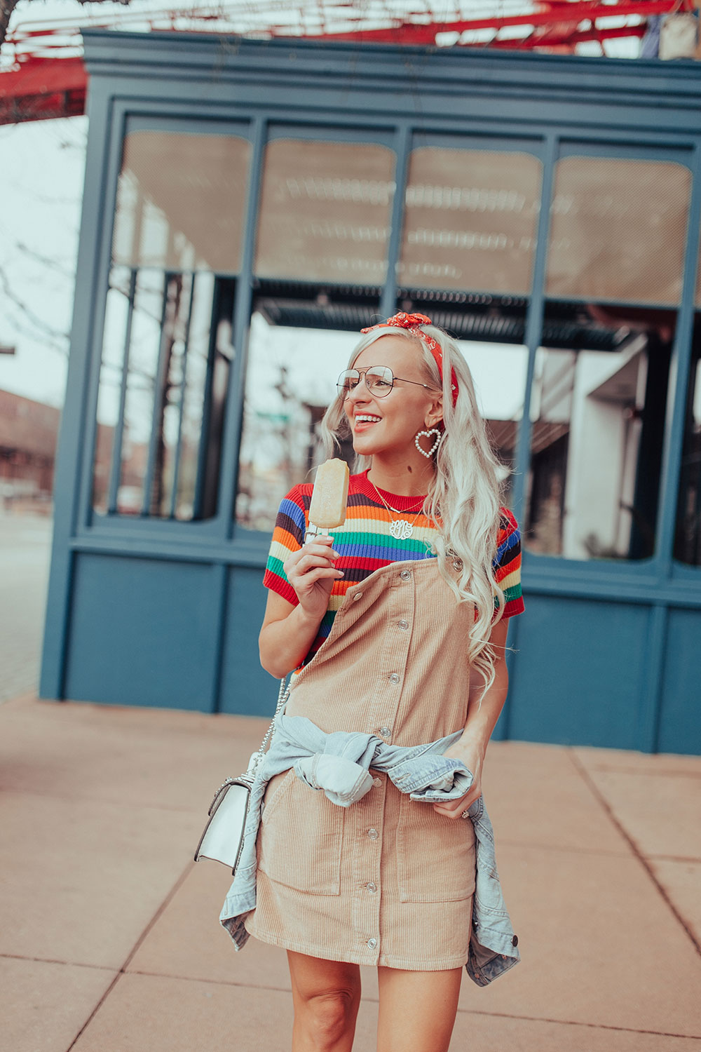 rainbow sweater outfit
