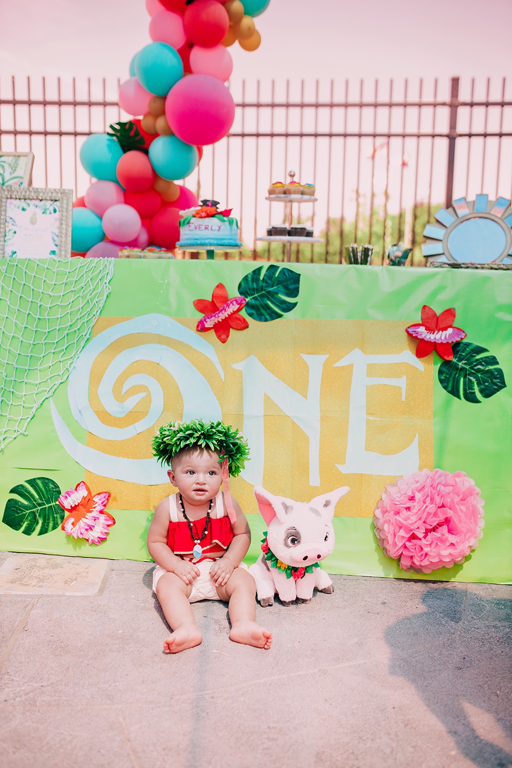moana first birthday party baby outfit