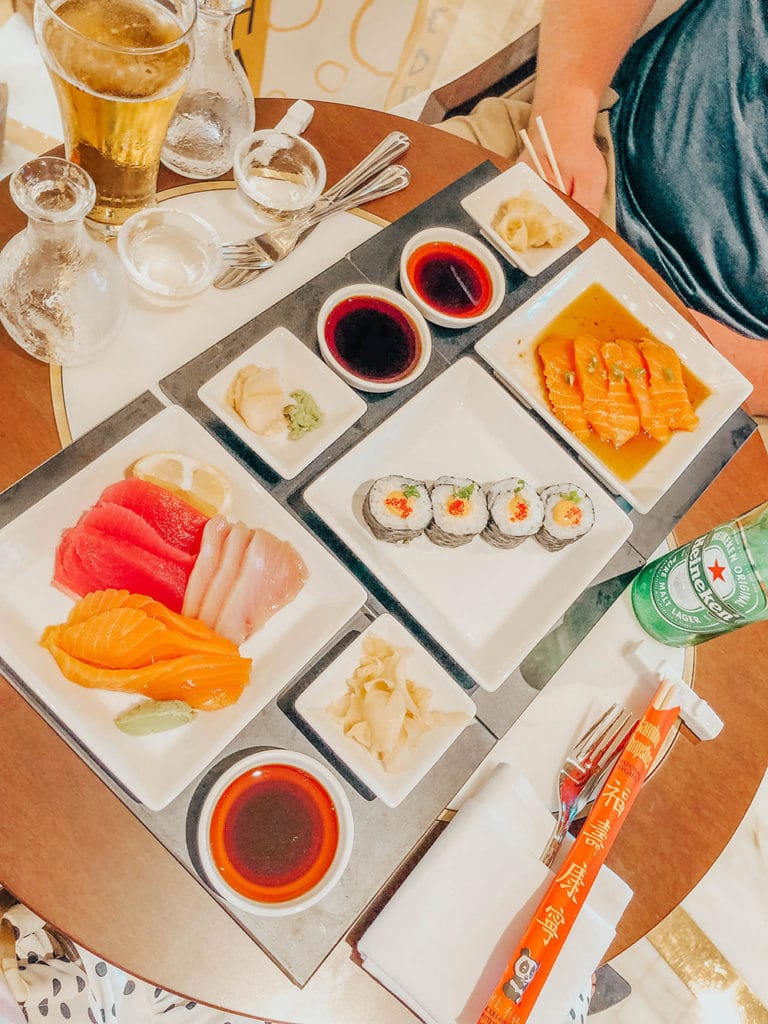 healthy food on cruise ship- princess cruises - sky princess - sushi bar -going on a cruise for the first time tips