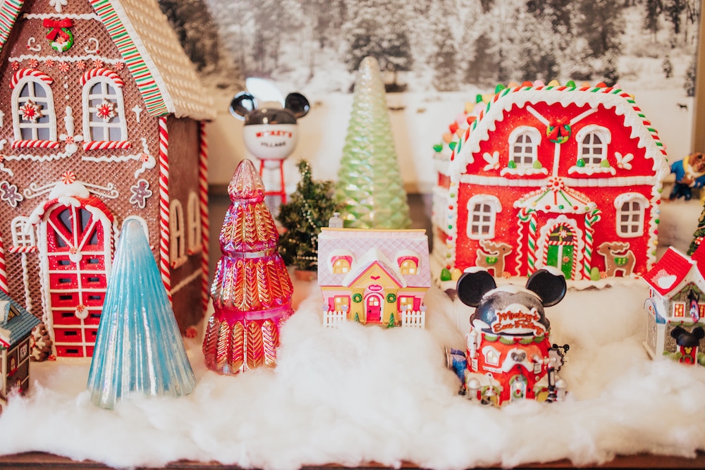how to create a disney mickey's christmas village display on a table - colorful christmas decor - department 56