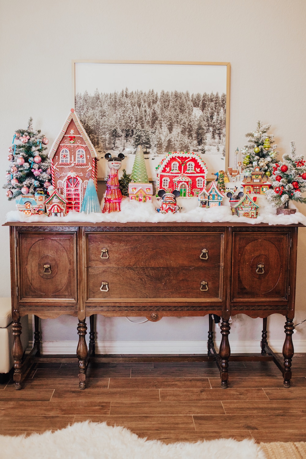 how to create a disney christmas village display - colorful christmas decor