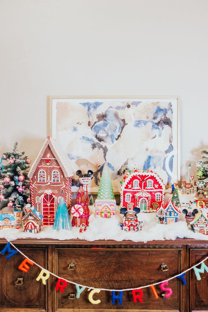 christmas village display - disney christmas village - how to decorate a small living room for christmas