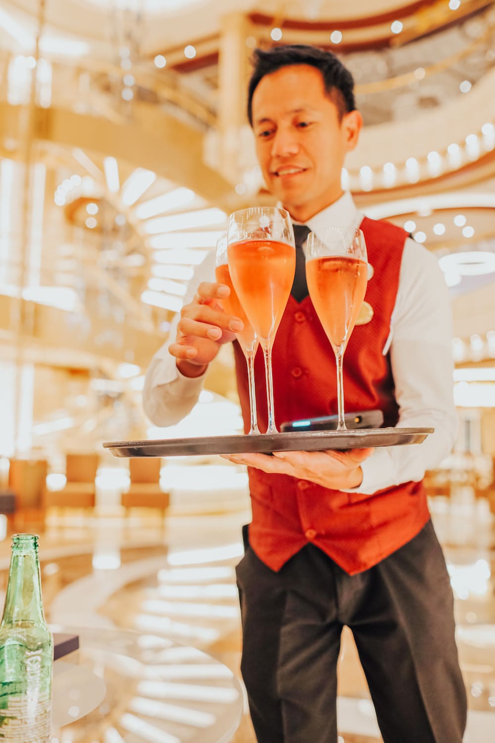 sky princess ship review - piazza champagne - princess cruises