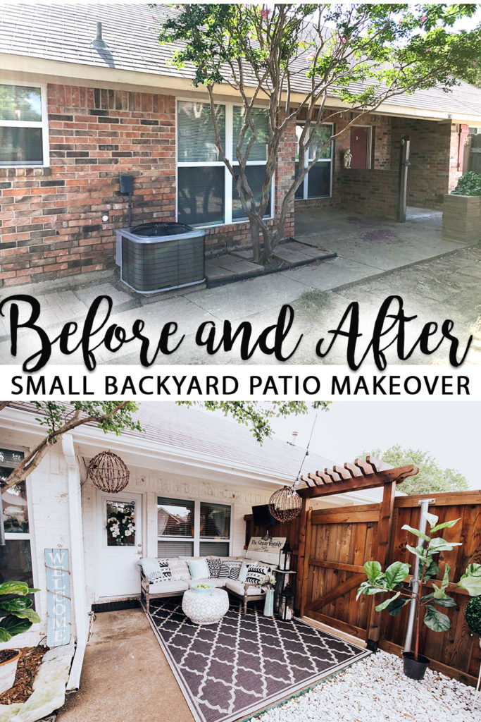 before and after small backyard patio makeover