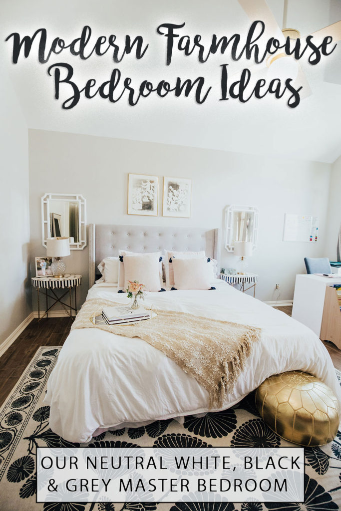 modern farmhouse master bedroom ideas - white bedding