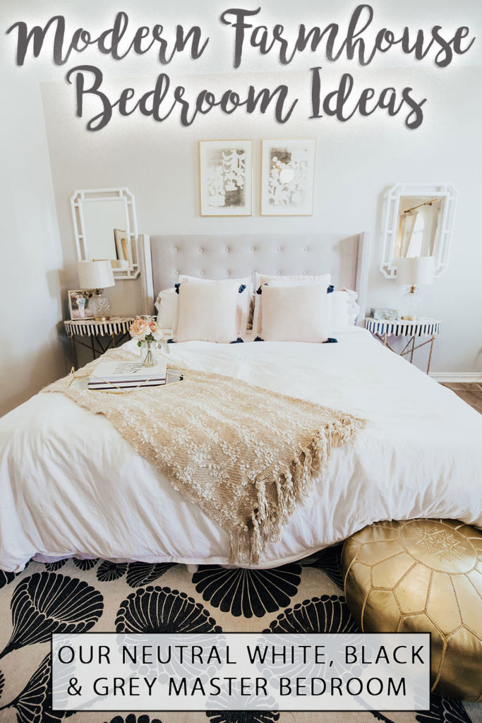 white bedding - modern farmhouse master bedroom ideas