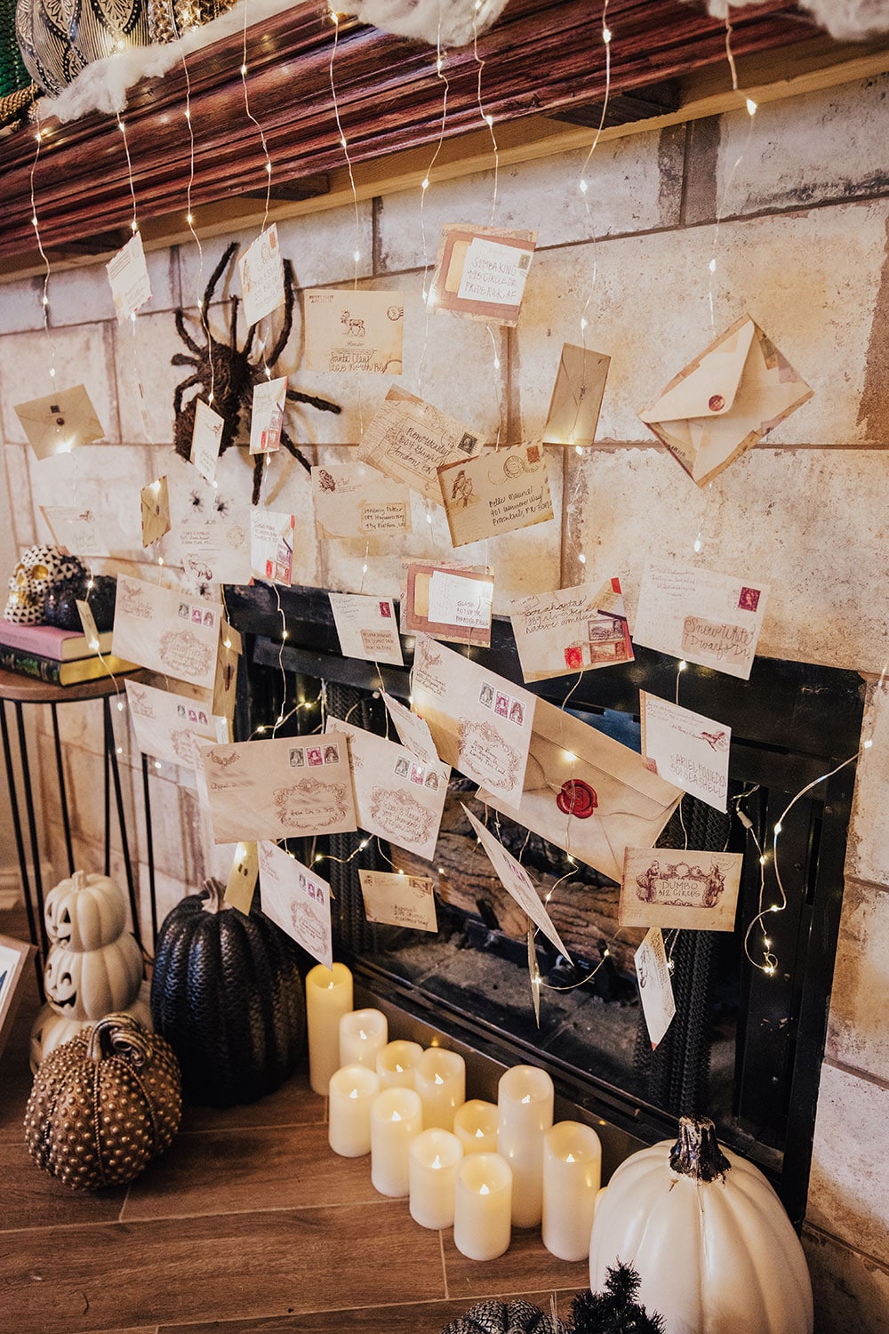 Our Harry Potter Halloween Decorations - Mantle Decor DIY