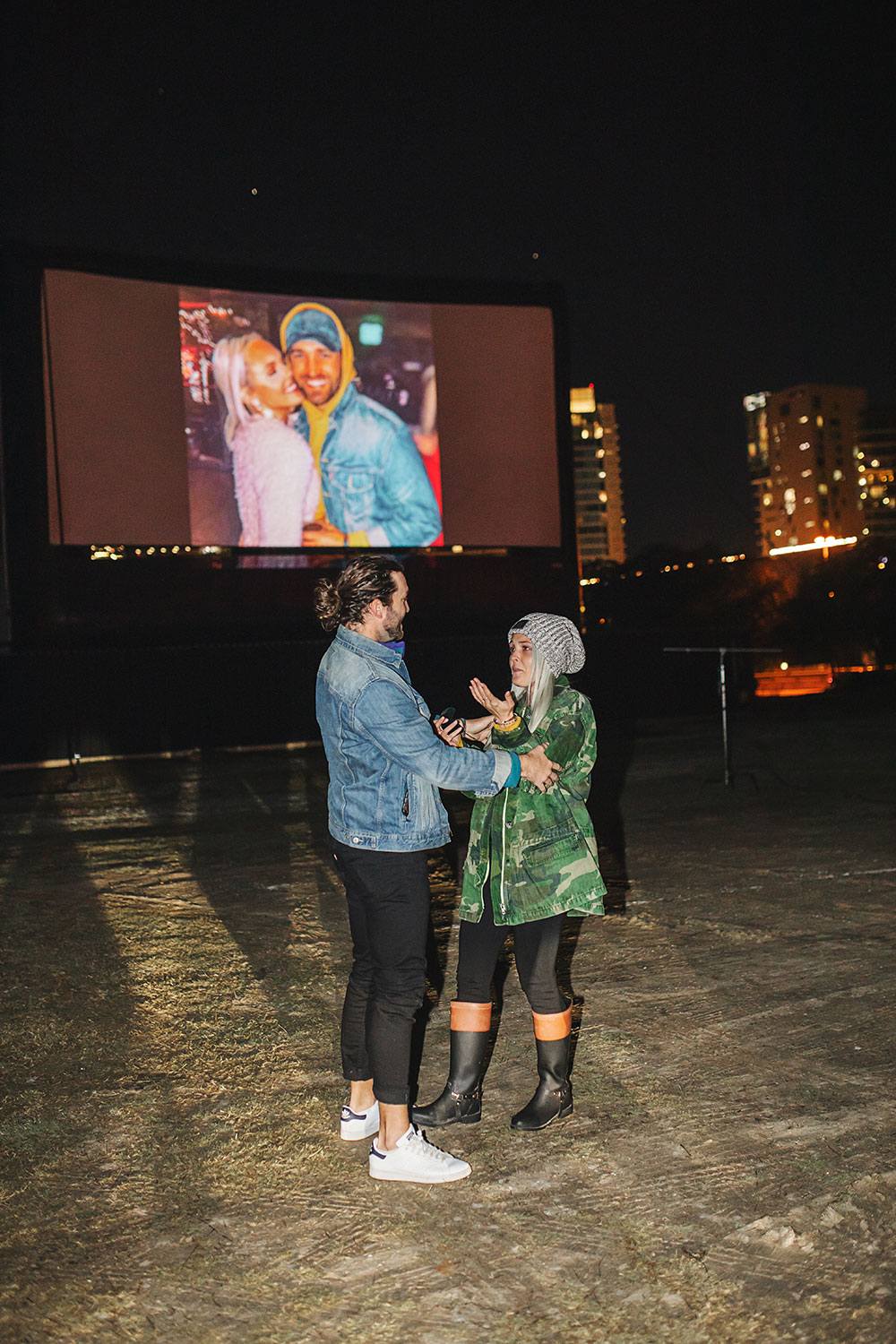 dallas marriage proposal idea - drive-in movie theater rooftop cinema
