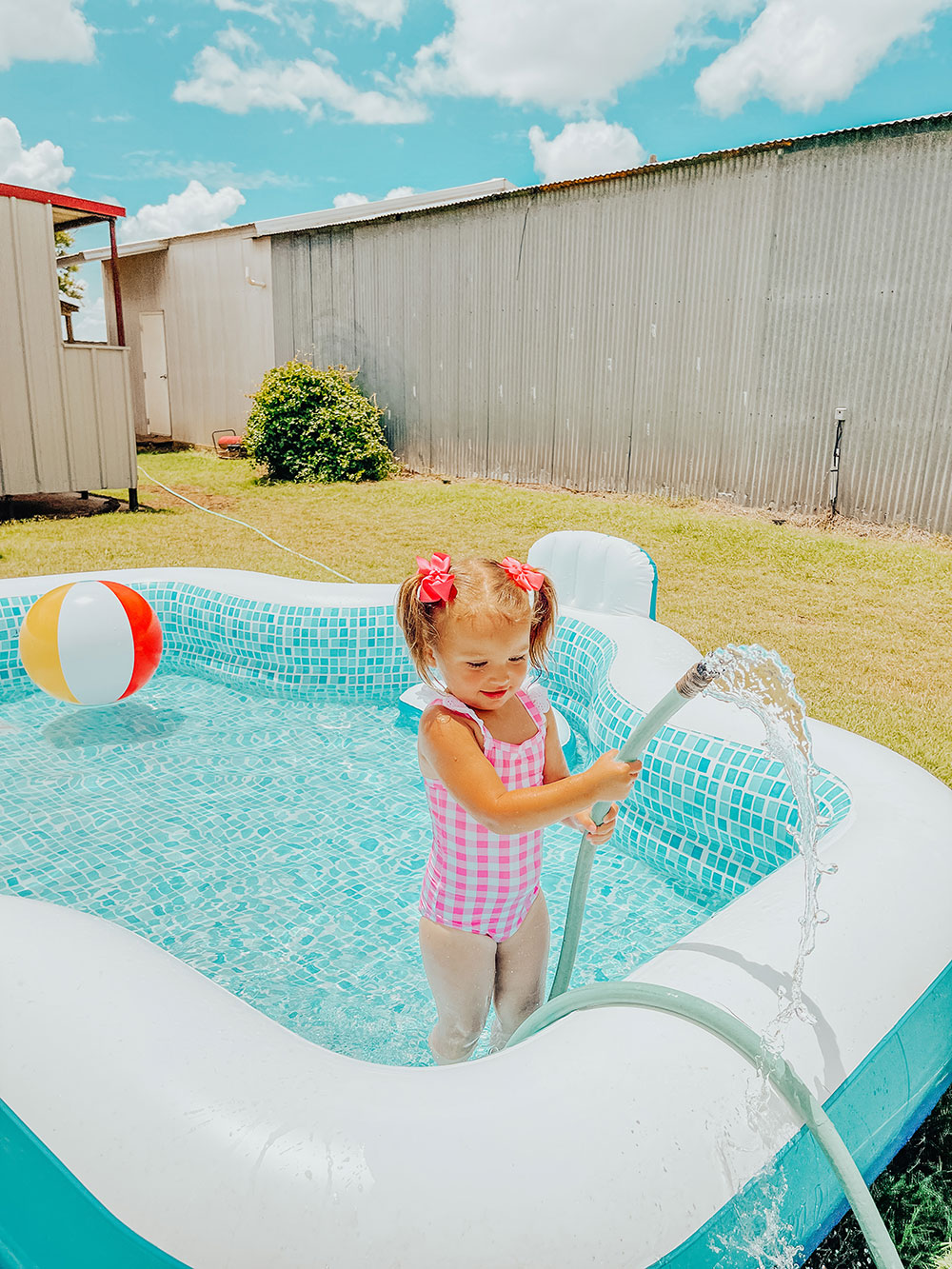 outdoor activity ideas for kids - inflatable pool