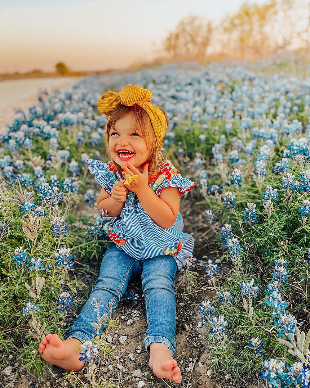 kids outdoor activities - plant flowers texas bluebonnets